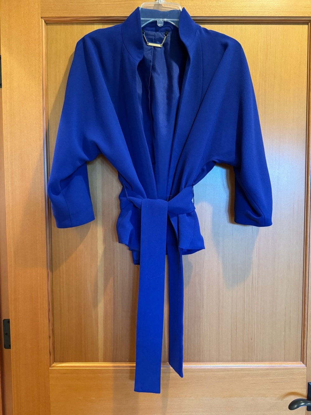 Trina Turk Royal Blue Wrap Blazer